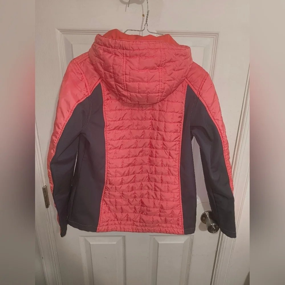 Coral and Purple Kids Puffer Jacket 116